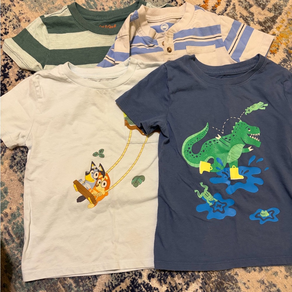Kids t-shirts - set of 4 assorted brands (labels shown in pictures)